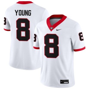 #8 Colbie Young Georgia Bulldogs White Men's Jersey Replica College Football 567346-165