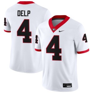 #4 Oscar Delp University of Georgia White Men Jerseys Official College Football 109359-531