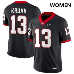 #13 AJ Kruah UGA Bulldogs Black Womens Jersey Alumni College Football 141030-526