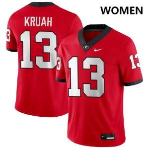 #13 AJ Kruah UGA Red Womens Jerseys NCAA College Football 607946-441