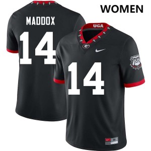 #14 Adrian Maddox Go Dawgs 100th Anniversary Black Women's Jerseys University College Football 522451-227