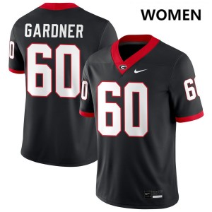 #60 Beau Gardner Go Dawgs Black Womens Jersey High School College Football 594929-620