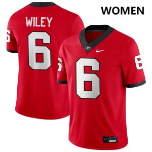 #6 CJ Wiley Go Dawgs Red Women's Jersey 2025 College Football 314102-251