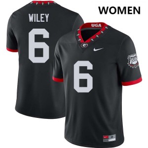 #6 CJ Wiley Georgia 100th Anniversary Black Women's Jerseys 2025 College Football 932785-939