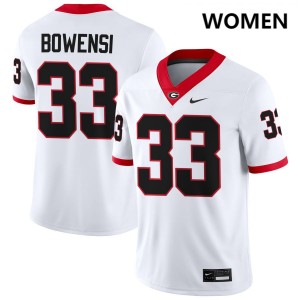#33 Chauncey Bowens UGA Bulldogs White Women's Jerseys University College Football 364496-135