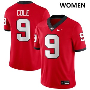 #9 Chris Cole Go Dawgs Red Womens Jersey 2025 College Football 147768-307