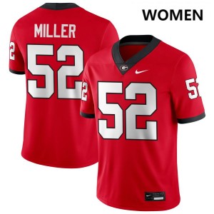 #52 Christen Miller UGA Red Women Jersey NCAA College Football 639153-256