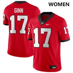 #17 Colter Ginn UGA Bulldogs Red Womens Jerseys Official College Football 316656-625