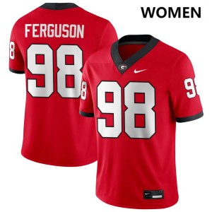 #98 Connor Ferguson Georgia Red Womens Jerseys University College Football 340006-414