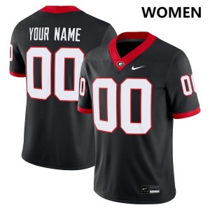 #00 Custom Dawgs Black Womens Jerseys University College Football 442411-982