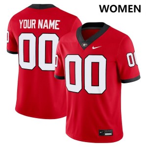 #00 Custom UGA Bulldogs Red Women Jersey Official College Football 134347-825