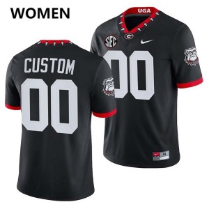 #00 Custom University of Georgia 100th Anniversary Black Women's Jerseys High School College Football 387915-192