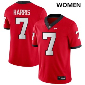 #7 Daniel Harris Dawgs Red Women Jersey Official College Football 810817-606