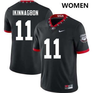 #11 Darren Ikinnagbon UGA 100th Anniversary Black Women Jersey Alumni College Football 839961-798