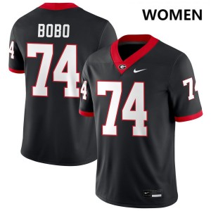 #74 Drew Bobo Go Dawgs Black Women's Jerseys Official College Football 895946-622
