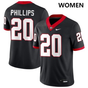 #20 Dwight Phillips Jr. University of Georgia Black Women's Jerseys High School College Football 106772-183