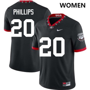#20 Dwight Phillips Jr. Georgia 100th Anniversary Black Women Jerseys NCAA College Football 997911-247