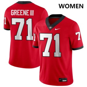 #71 Earnest Greene III UGA Red Womens Jersey 2025 College Football 176526-479