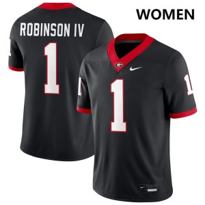 #1 Ellis Robinson IV Georgia Black Womens Jersey Limited College Football 986468-940