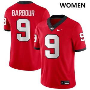 #9 Ethan Barbour Go Dawgs Red Women's Jersey Player College Football 178512-857