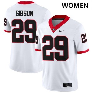 #29 Isaiah Gibson Georgia White Women's Jersey Player College Football 971154-416