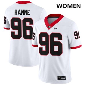 #96 JJ Hanne Dawgs White Women's Jerseys High School College Football 214622-303