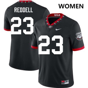 #23 Jaden Reddell Dawgs 100th Anniversary Black Womens Jerseys Replica College Football 859173-370