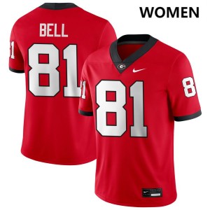 #81 Jeremy Bell University of Georgia Red Women's Jerseys 2025 College Football 586785-696