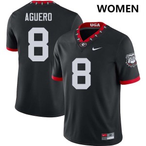 #8 Joenel Aguero Go Dawgs 100th Anniversary Black Women's Jerseys Official College Football 587066-337