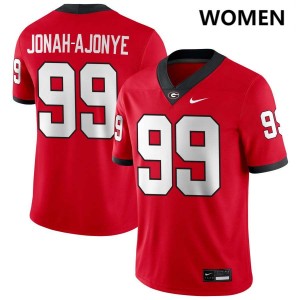 #99 Joseph Jonah-Ajonye Dawgs Red Women's Jerseys NCAA College Football 932476-604