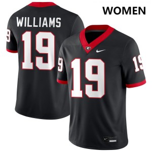 #19 Justin Williams Dawgs Black Women's Jerseys Game College Football 107868-172