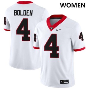 #4 KJ Bolden Dawgs White Women Jersey Alumni College Football 229453-445