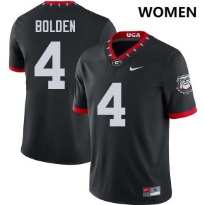 #4 KJ Bolden UGA Bulldogs 100th Anniversary Black Women Jersey Replica College Football 777735-998