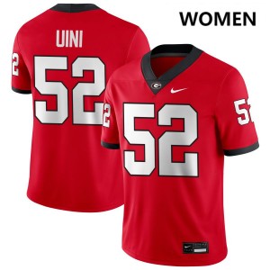 #52 Michael Uini Georgia Red Women Jerseys Game College Football 143166-885