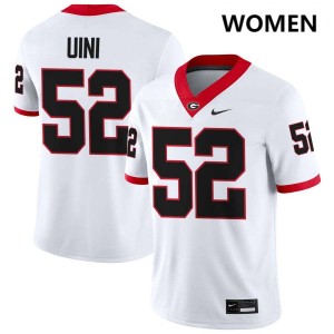 #52 Michael Uini Go Dawgs White Women's Jersey Alumni College Football 881121-431