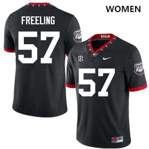 #57 Monroe Freeling University of Georgia 100th Anniversary Black Women's Jerseys Alumni College Football 725503-892
