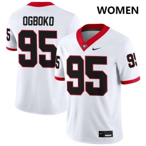 #95 Nnamdi Ogboko Georgia White Women Jerseys Official College Football 962561-522