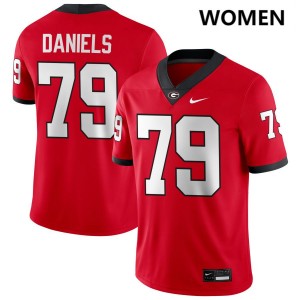 #79 Nyier Daniels UGA Bulldogs Red Women Jerseys Official College Football 432428-327