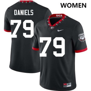 #79 Nyier Daniels University of Georgia 100th Anniversary Black Womens Jersey 2025 College Football 708756-842