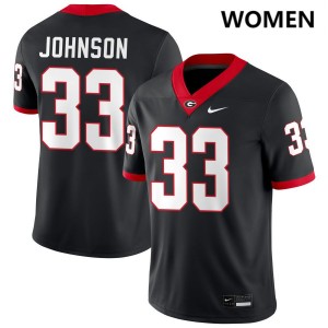 #33 Quintavius Johnson University of Georgia Black Women Jerseys Alumni College Football 969019-893