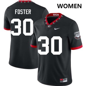 #30 Terrell Foster UGA 100th Anniversary Black Women's Jersey Alumni College Football 122407-242