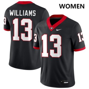 #13 Tyler J. Williams Georgia Bulldogs Black Women's Jerseys Game College Football 971131-494