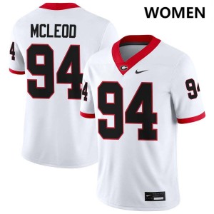 #94 Xzavier McLeod Dawgs White Women's Jersey Alumni College Football 869911-606
