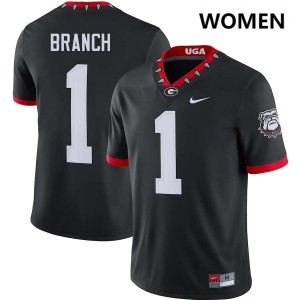 #1 Zachariah Branch UGA 100th Anniversary Black Womens Jersey University College Football 826905-854