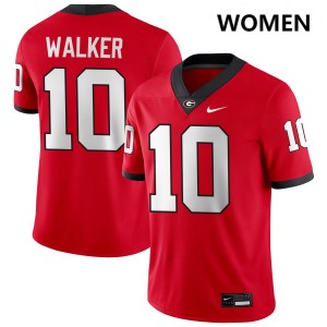 #10 Zayden Walker Dawgs Red Women Jerseys 2025 College Football 472041-805