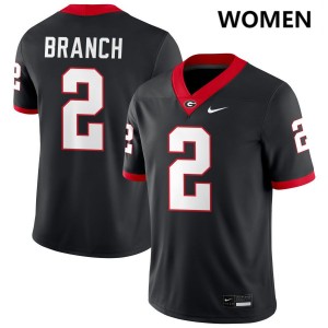 #2 Zion Branch UGA Bulldogs Black Womens Jersey Stitched College Football 572605-337