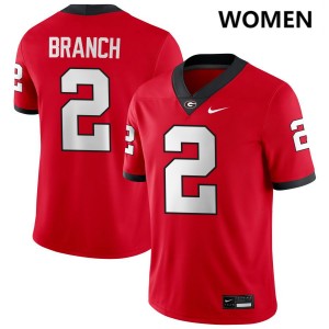 #2 Zion Branch Go Dawgs Red Women's Jerseys Alumni College Football 975763-407