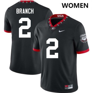 #2 Zion Branch UGA 100th Anniversary Black Women's Jerseys Alumni College Football 562380-157