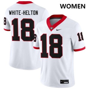 #18 Sacovie White-Helton Dawgs White Women Jerseys 2025 College Football 882097-984
