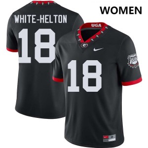 #18 Sacovie White-Helton UGA Bulldogs 100th Anniversary Black Women Jersey 2025 College Football 211681-798
